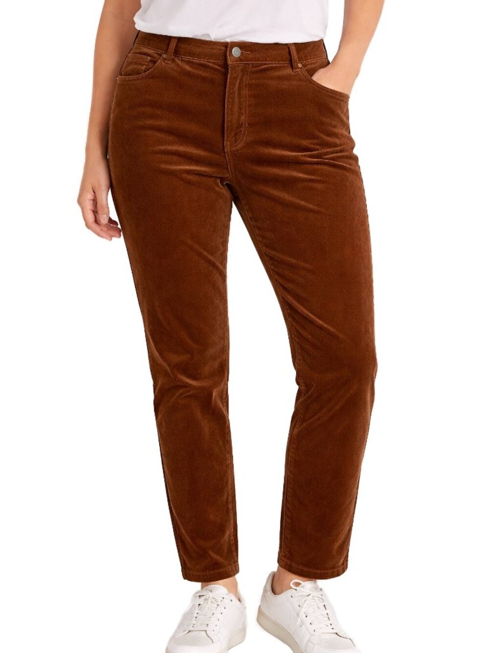 J Jill Brown Velour Pants Straight Leg Elastic Waist Stretch Size 26 - Picture 8 of 8